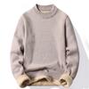 Moda męska Casual Slim Fit Basic sweter z dzianiny z golfem wysoki kołnierz sweter męski podwójny kołnierzyk jesienno-zimowa bluzka