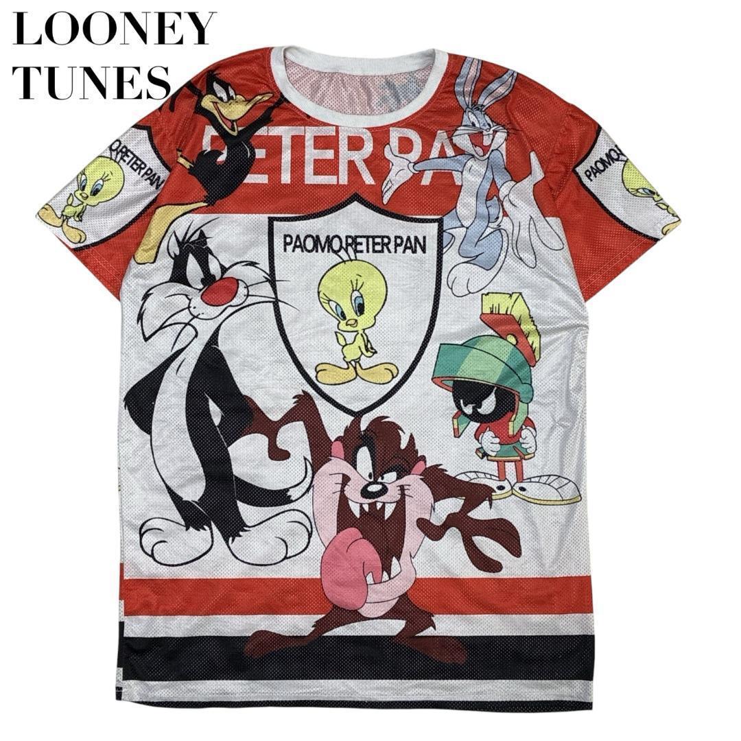 

[USED] Looney Tunes Anime T-shirt, gorgeous character mesh 90s