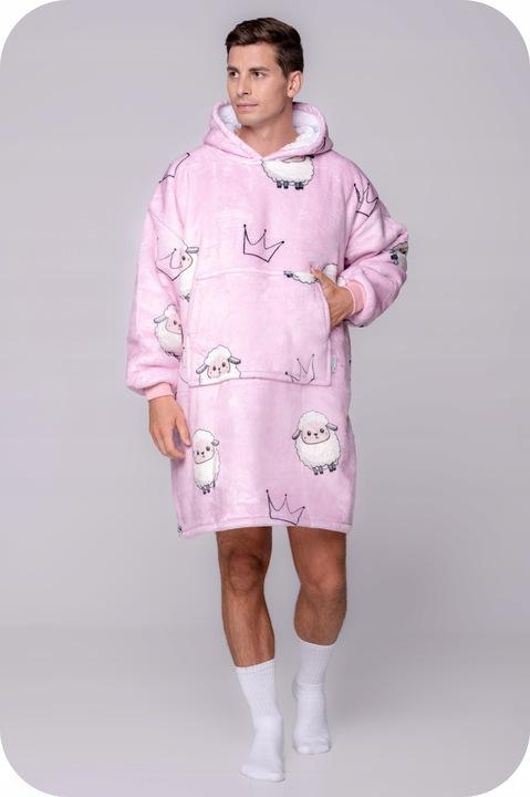 Blanket Sweatshirt Oversize Warm Thick Blanket Sweatshirt 2in1 Sheep Furry [Kb-W15]
