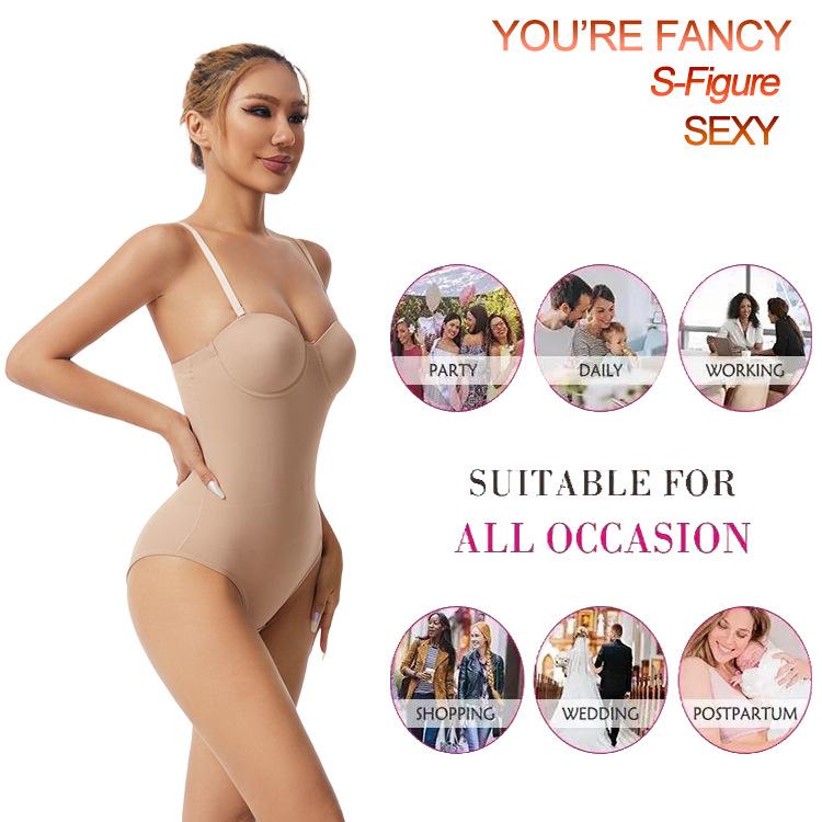 Plus Size Strapless Underwire Body Shaper: Seamless Waist & Abdomen Slimming Underwear for Special Occasion Dresses
