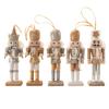 5PCS Cascanueces Decoraciones navideñas Adornos navideños de cascanueces Decoraciones colgantes de cascanueces de madera para figuras de árboles de Navidad Regalos de juguetes de marionetas