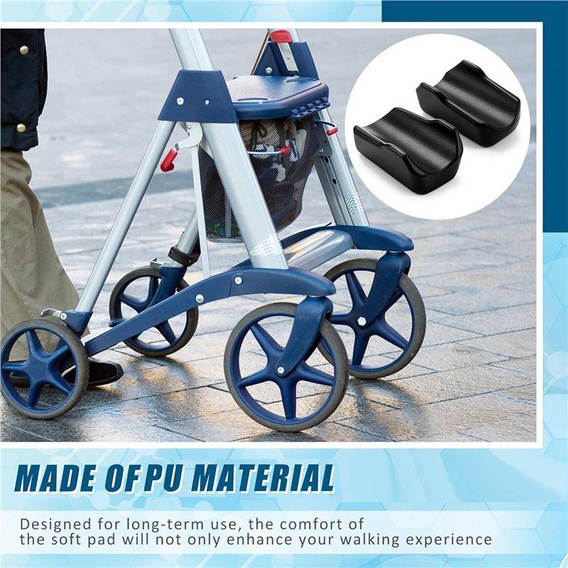4 Pcs Rollator Armrest Pad Upright Walker Forearm Pads Black Walker Handle Cushions Stand Up Rollator Accessories