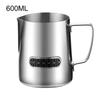 350ML/600ML Milk Frothing 304 Stainless Steel Milk Jug With Thermometer Milk Pitcher For Making Cappuccino Latte And Espresso