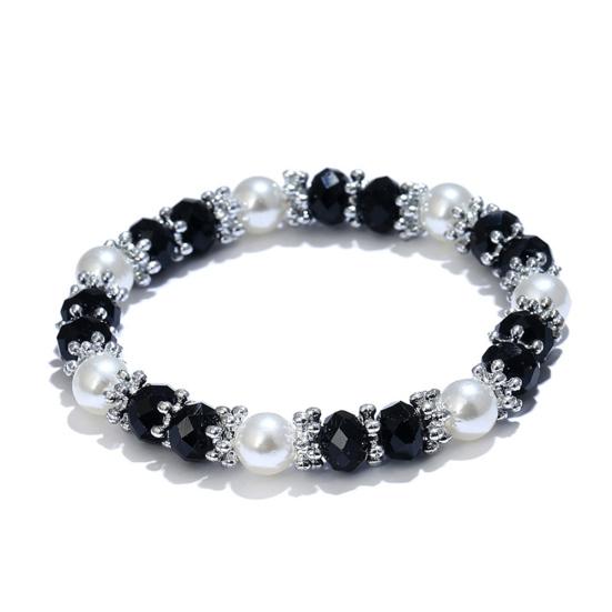 Skinnende fargerik rhinestone faux perle armbånd armbånd kvinner smykker bursdagsgave