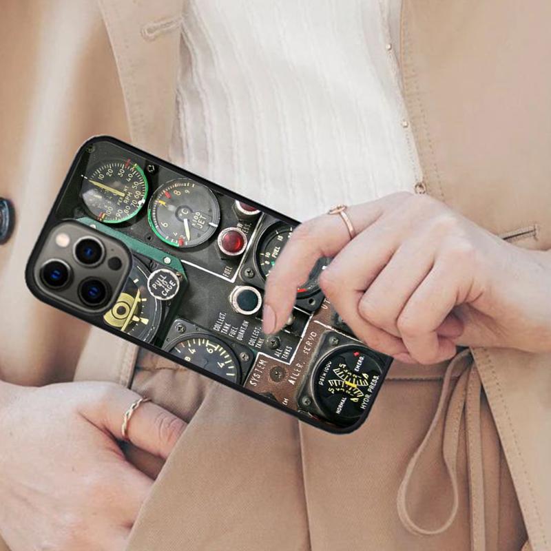 

Aviation Aeroplane Helicopter cockpit Instrument Magnetic Phone Case For iPhone 17 Air 16 14 13 12 Pro Max 15 Plus MagSafe Cover iPhone 14