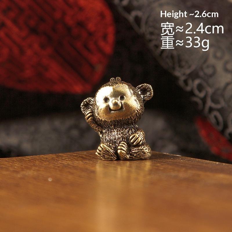 Brass 12 Zodiac Animal Head Sculpture Small Statue Desktop Ornaments Vintage Beast Figurines Mini Lucky Home Decorations Crafts