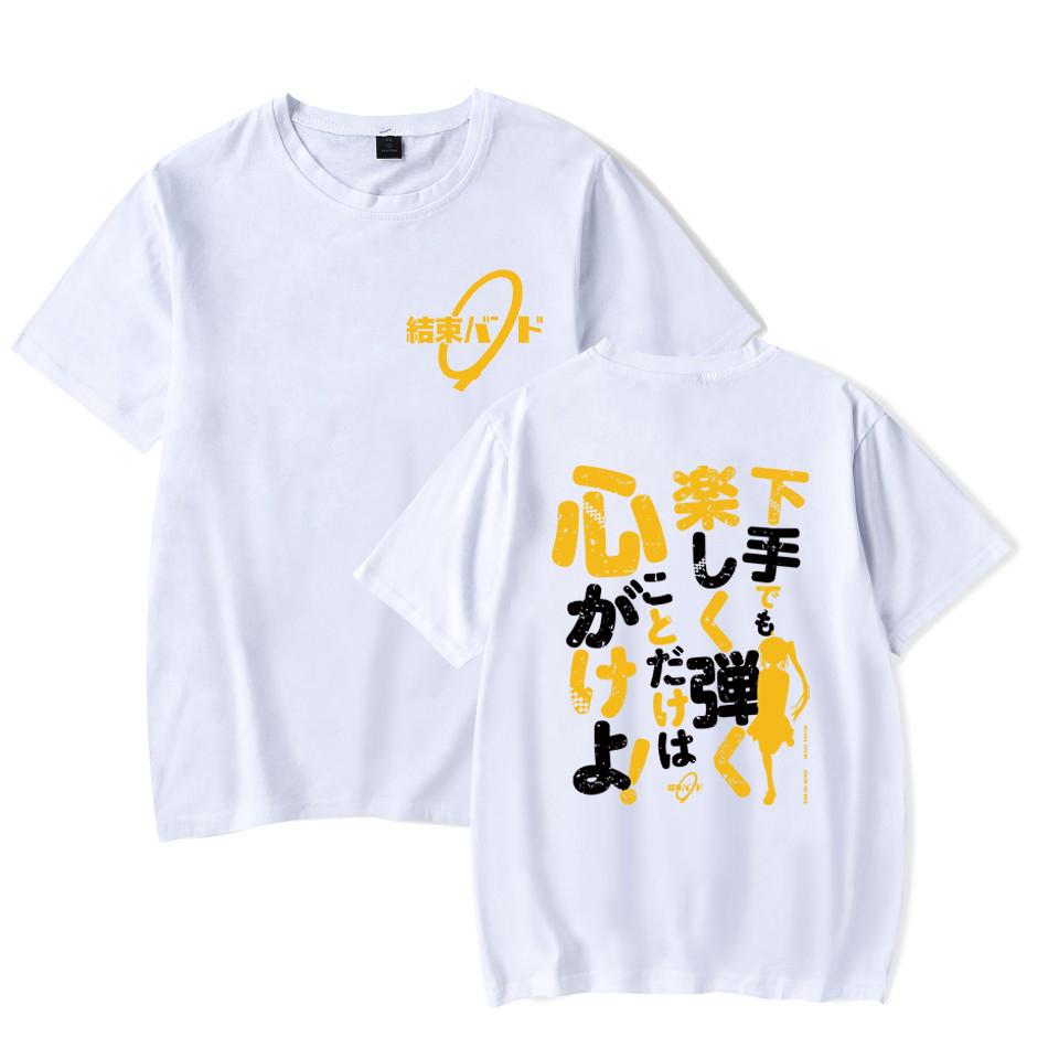 Anime Tshirt Bocchi the Rock Print Commemorative Shirt Round Neck Short Sleeve Summer Tees Lightweight Soft Comfortable Unisex