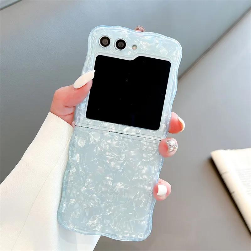 

Чохол із лазерним візерунком для Samsung Z Flip 6, хвилястий бампер для Samsung Galaxy z flip 5 Flip4 Flip3, жорсткий розкішний чохол для телефону For Samsung Z Flip 5