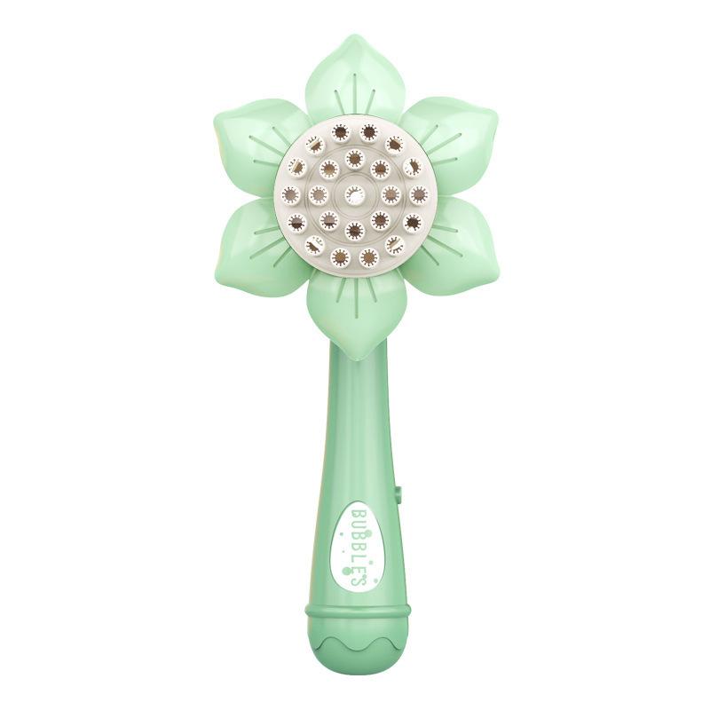 

23 отверстия, машина для пузырей, подсолнух, пистолет для пузырей, электрический пистолет для выдувания пузырей, уличные забавные игрушки, машина для пузырей, игрушка для детей зелёный