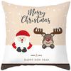 Merry Christmas Cushion Cover Santa Claus Elk Pillow Cover Living Room Sofa Home Room Decorations
