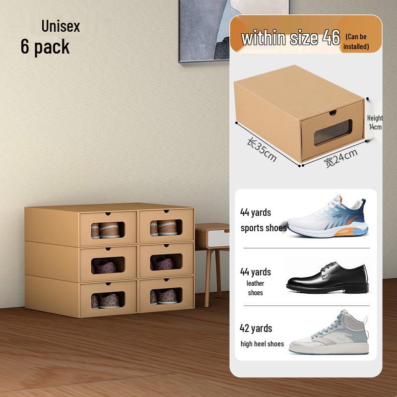 Schuhregal: Platzsparende transparente Kraftpapier-Aufbewahrungsboxen