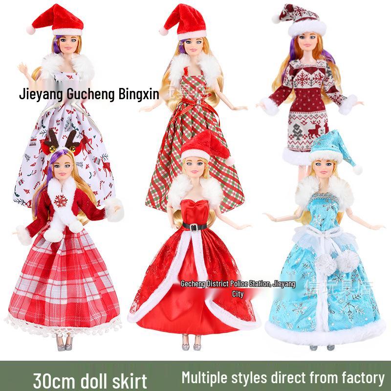 11-inch Barbie Doll Fashion Christmas Dress Set - 30cm Holiday Clothing Series