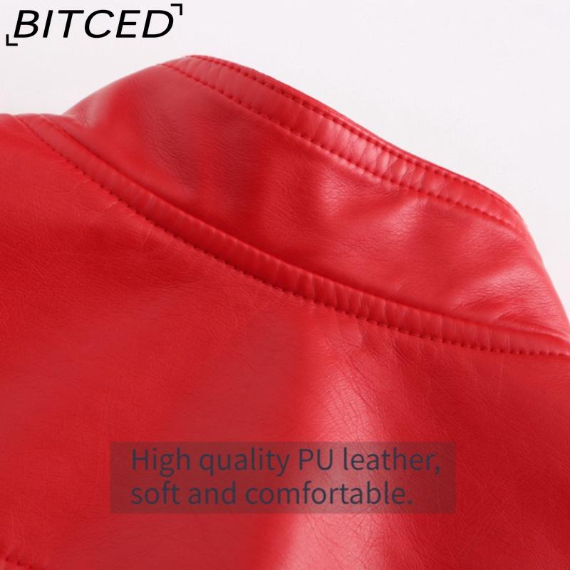 BITCED Women's Spring/Autumn Fashion PU Leather Jacket - Lightweight Spring/Autumn Short Jacket for Women S-4XL Casual Wear - Chic Style