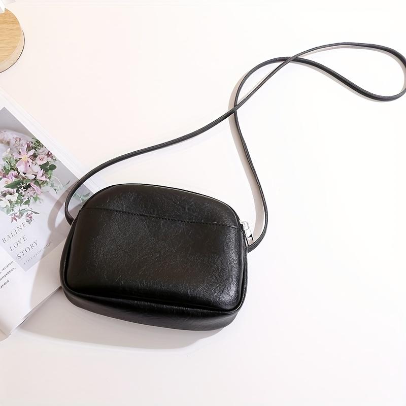 

Женская ретро мини-сумка через плечо, однотонная, застежка-молния, подкладка из полиэстера, универсальный кошелек для монет, держатель для карт/паспорта чёрный