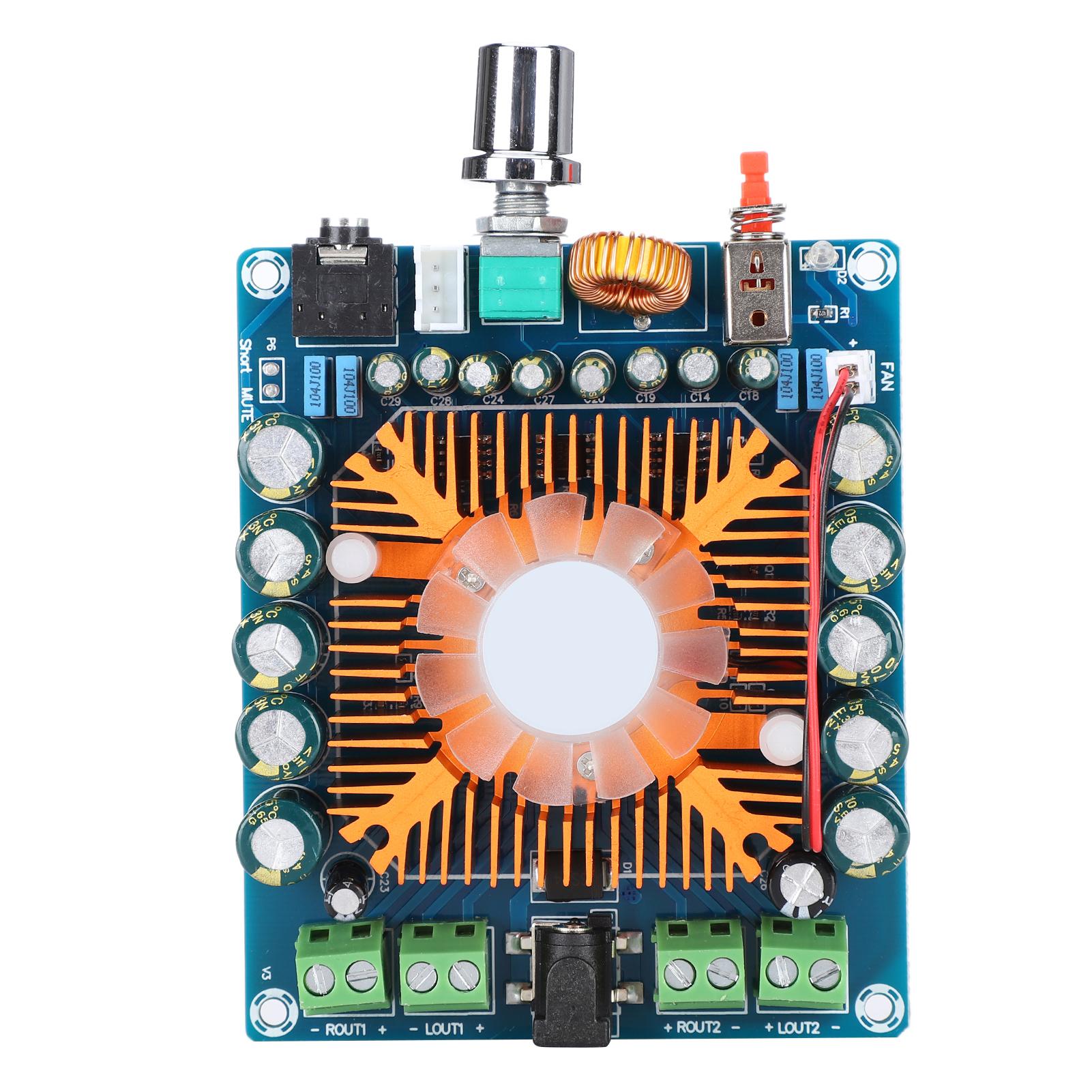

4 Channels 4*50W Large Power HiFi Amplifier Board IC Smart Cooling Digital Amplifier Board