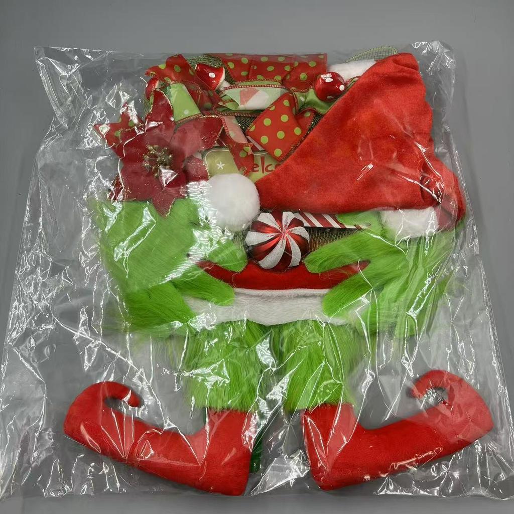 Upside-Down Christmas Candy Wreath and Ornaments for Door and Party Decoration