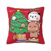 Bubu Dudu Xmas Panda Bear Square Pillow Case Merry Christmas Gifts Cushion Cover Polyester Decor Pillowcase For Home 40*40Cm