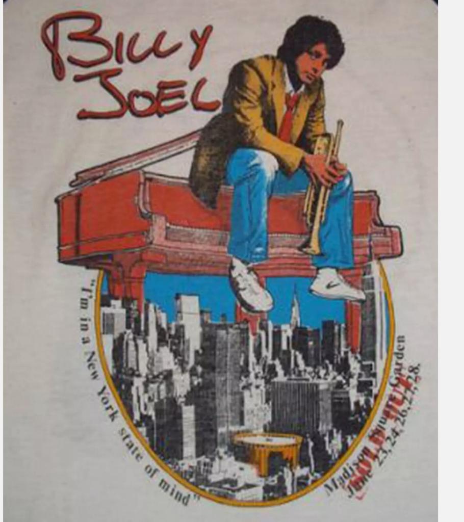 Vintage Billy Joel 1976 New York State Of Mind T-Shirt Größe S-5XL Weiß