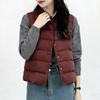 Chinese style light and thin short down vest women's new inner vest stand-up collar white duck down versatile warm jacket tide