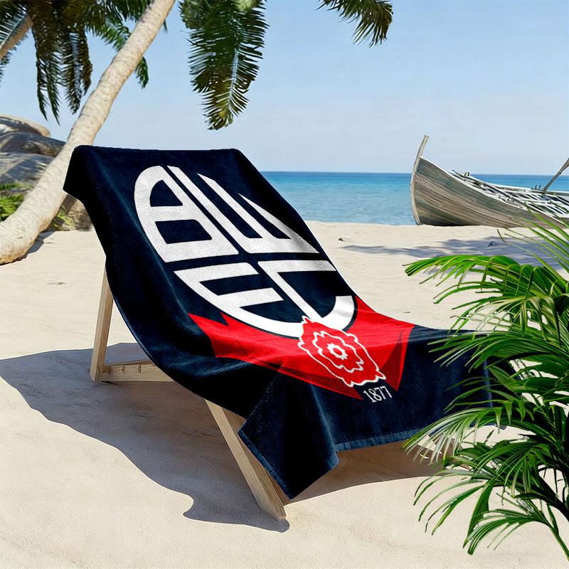 Bolton poster Beach Towel, Large Soft Quick Dry Towel for Beach Camping Swimming