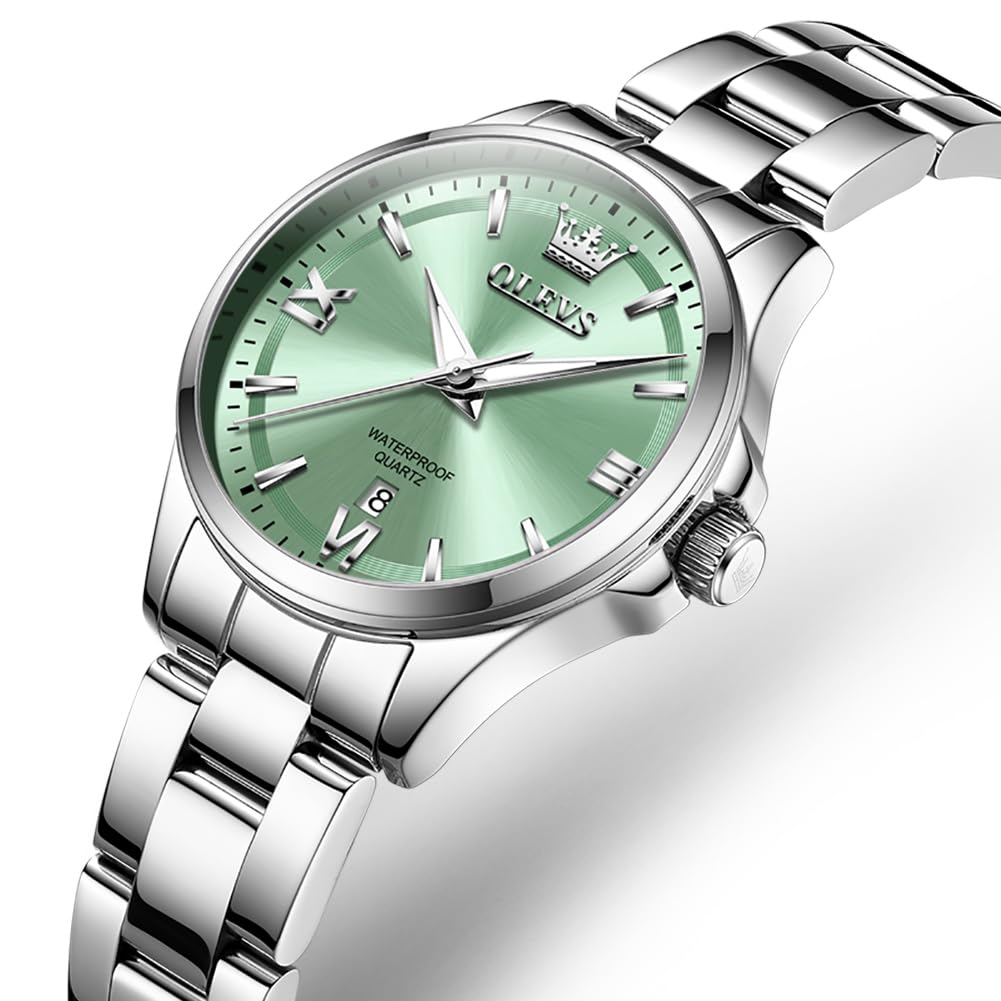 OLEVS Quartz Stainless Blue Women's Watch, Cute, Lightweight, Steel, Waterproof, Luminous, Gift,