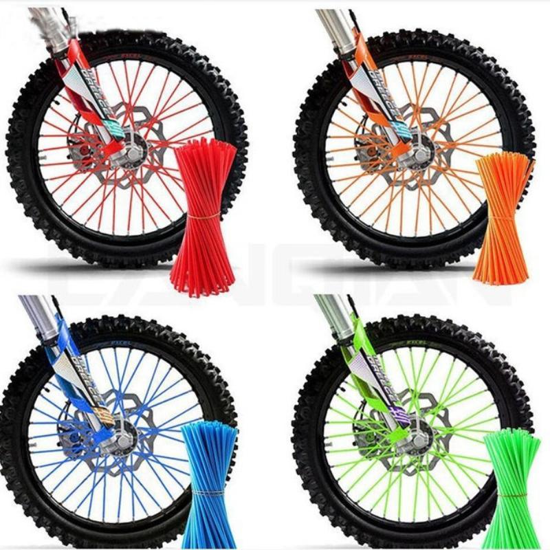 Universal Motocross Spoke Wraps 72PCS Multicolor Scratch-proof Dirt Bike Wheel Rim Spoke Covers for Riding Decoration