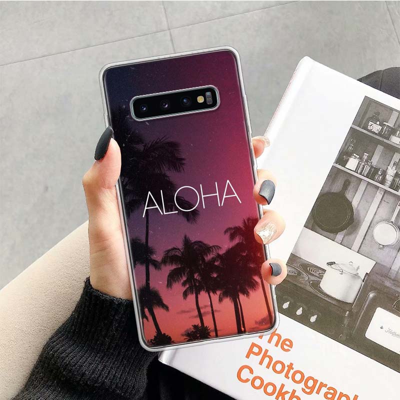 

Green Venice Aloha Palms Printed Trees Phone Case For Samsung Galaxy S26 Ultra S23 S24 S25 Edge S20 FE S21 S22 Plus Soft Print S Samsung S23 FE
