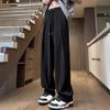 Men Pants Drawstring Waist Casual Trousers Solid Color Regular Style Long Pants