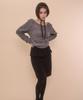 BELLIALEU Fuzzy Boat Neck Knit-Gray
