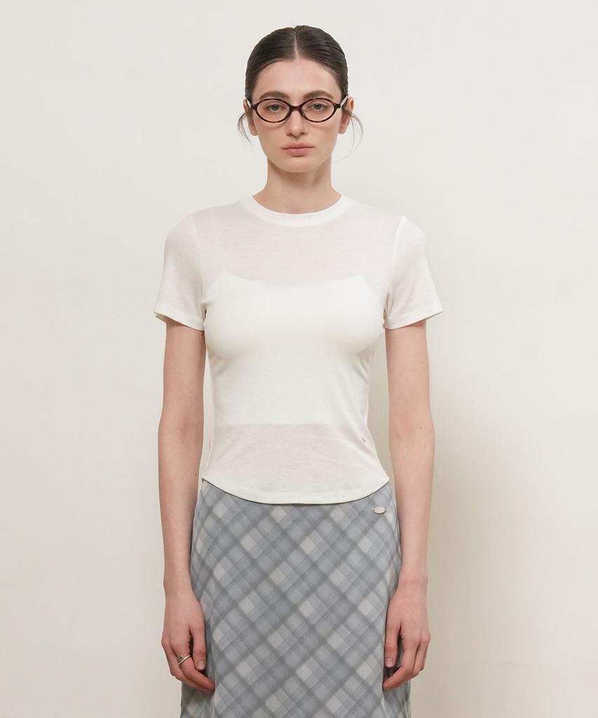 GENERALIDEA Acetate Round Neck T-Shirt [White] / Gf2Lts509