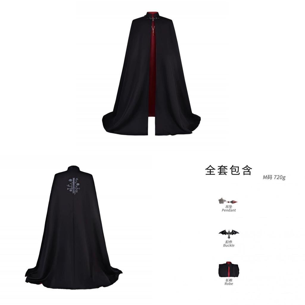 Costume da Cosplay da Vampiro Gotico Con Mantello Lungo Fino ai Piedi Per Feste di Halloween