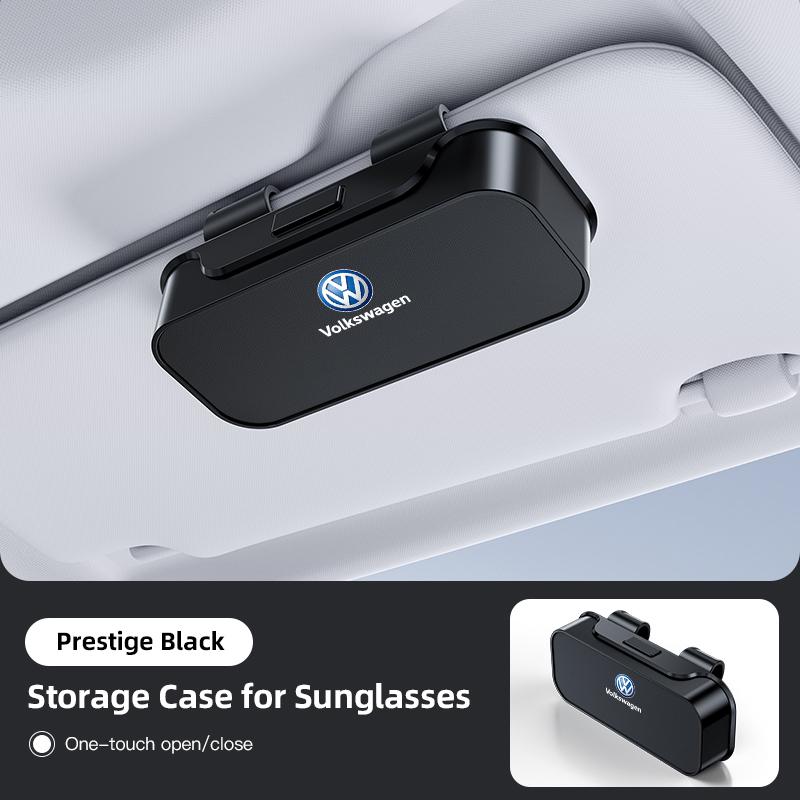 Hijk1 Car Sun Visor Glasses Case Sunglasses Holder For VW Golf Amarok T5 Phaeton GTI Teramont Tiguan Car Interior Accessories Keychain