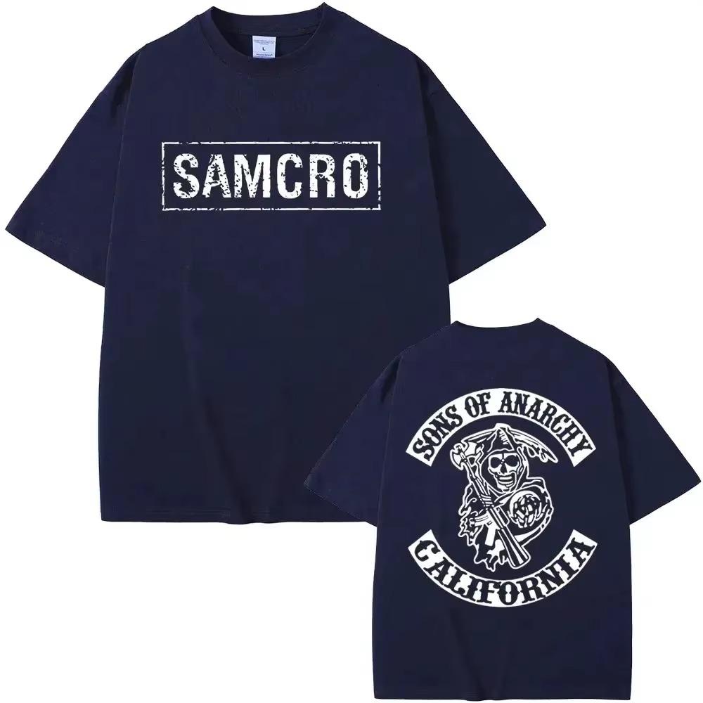 Sons of Anarchy SAMCRO Men  T-shirt Luxury Brand Fashion Big Size Top Casual Short Sleeve Streetwear New Arrival Tee S-4XL