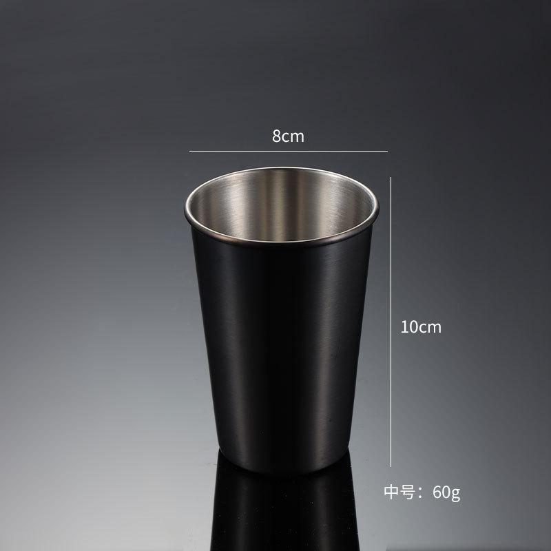 304 Stainless Steel Pint Cup Cold Drink Cup Titanium-plated Gold PVD Beer Mug Ins Industrial Wind Lid