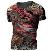Shogunate Japanese Samurai Print Harajuku Fashion Men Round Neck Short Sleeve T-shirt Loose Comfortable Oversized Top Quick Dry