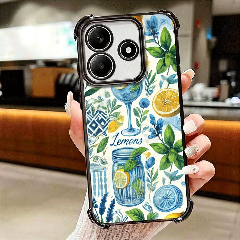 Summer Fruits Lemon Soft Phone Case For Xiaomi Redmi Note 14 15 Pro Plus 13 12 11S 11T 5G 10 9S 9 Plating Anti-Fall Fundas