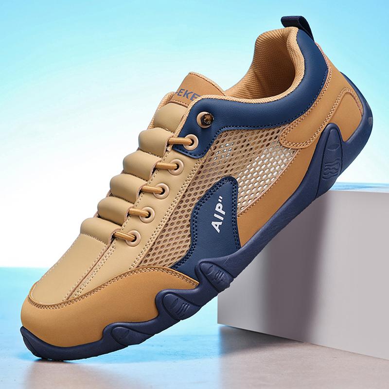 

Fashion Men Shoes Summer Mesh Casual Shoes Breathable Comfortable Outdoor Slip On Walking Sneakers Classic Loafers for Men 46 коричневий