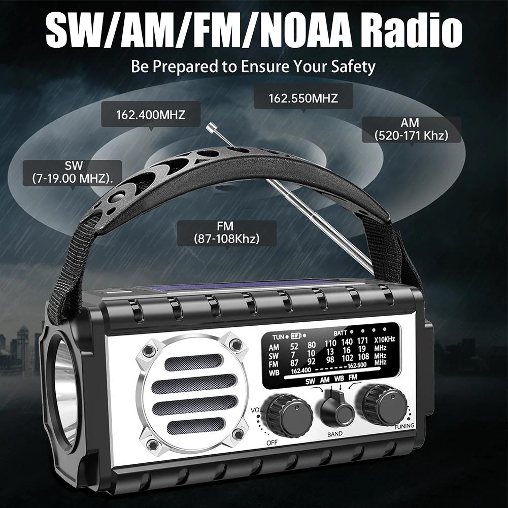 Emergency Hand Crank Radio SW/AM/FM Survival Radio 20000mAh Portable Weather Radio Solar Radio for Outdoor Camping and Emergency