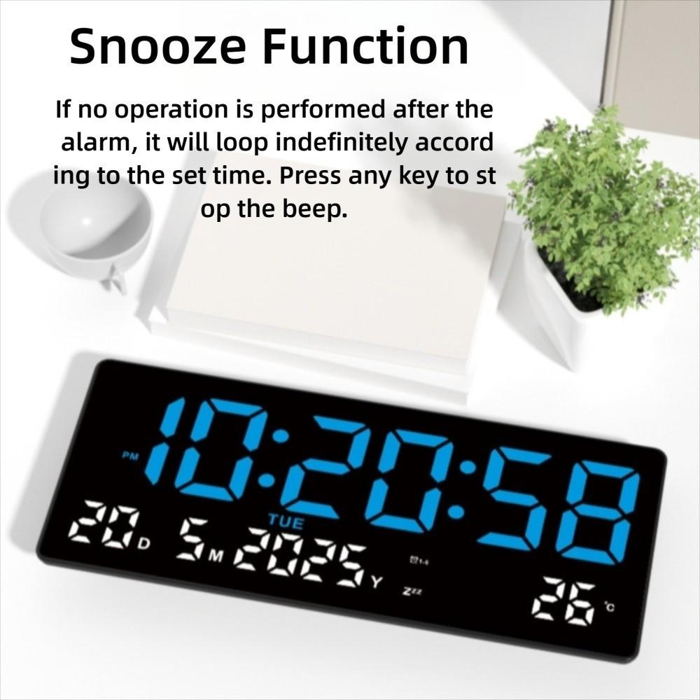 12/24H LED Alarm Clock Time/Date/Week/Temp Display Electronic Table Clock Living Room