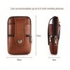Men Waist Bag Large Capacity Belt Bag Brown Shoulder Bags Crossbody Bags Multi-layer Buckle Mobile Phone Bag Bum Pouch