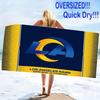 Los Angeles Rams Print Beach Towel, Large Soft Quick Dry Towel for Beach Camping Swimming