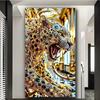Golden Black Leopard Diy Diamond Painting Kits for Adults,Full Diamond Art Kits DIY Crystal Picture Animal for Home Wall Decor