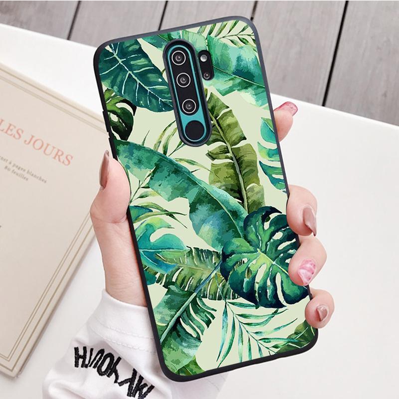 Retro květina z banánového listu, černý silikonový kryt na telefon pro Redmi Note 8 7 Pro S 8T pro Redmi 9 7A