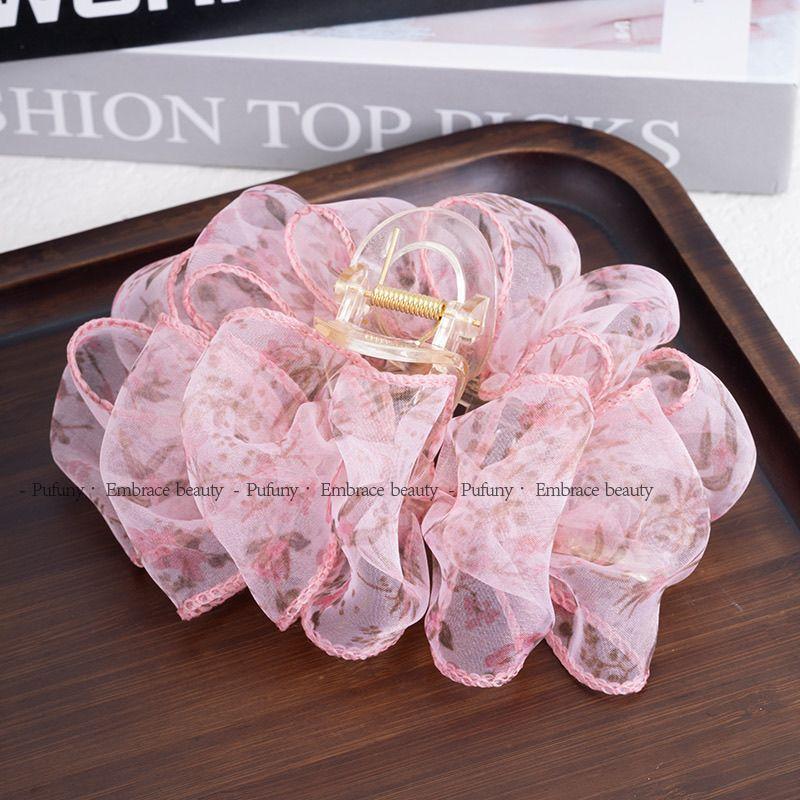 Новая заколка-крабик Ароматное Облако с большим бантом, Высококачественная винтажная заколка для волос One Size