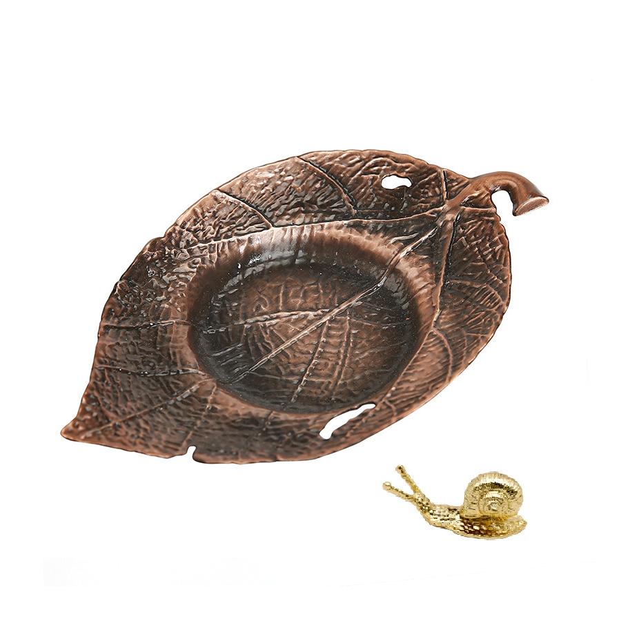 

Подставка для благовоний в виде листьев и улиток, улавливатель пепла для благовоний, натуральный дизайн, подставка для благовоний для столешницы/гостиной/комнаты для медитации