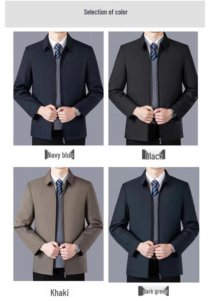 2025 Herren Executive Mittleren Alters & Ältere Baumwolljacke - Warm, Verdickt, Lässige Frühjahrs-/Herbstkleidung