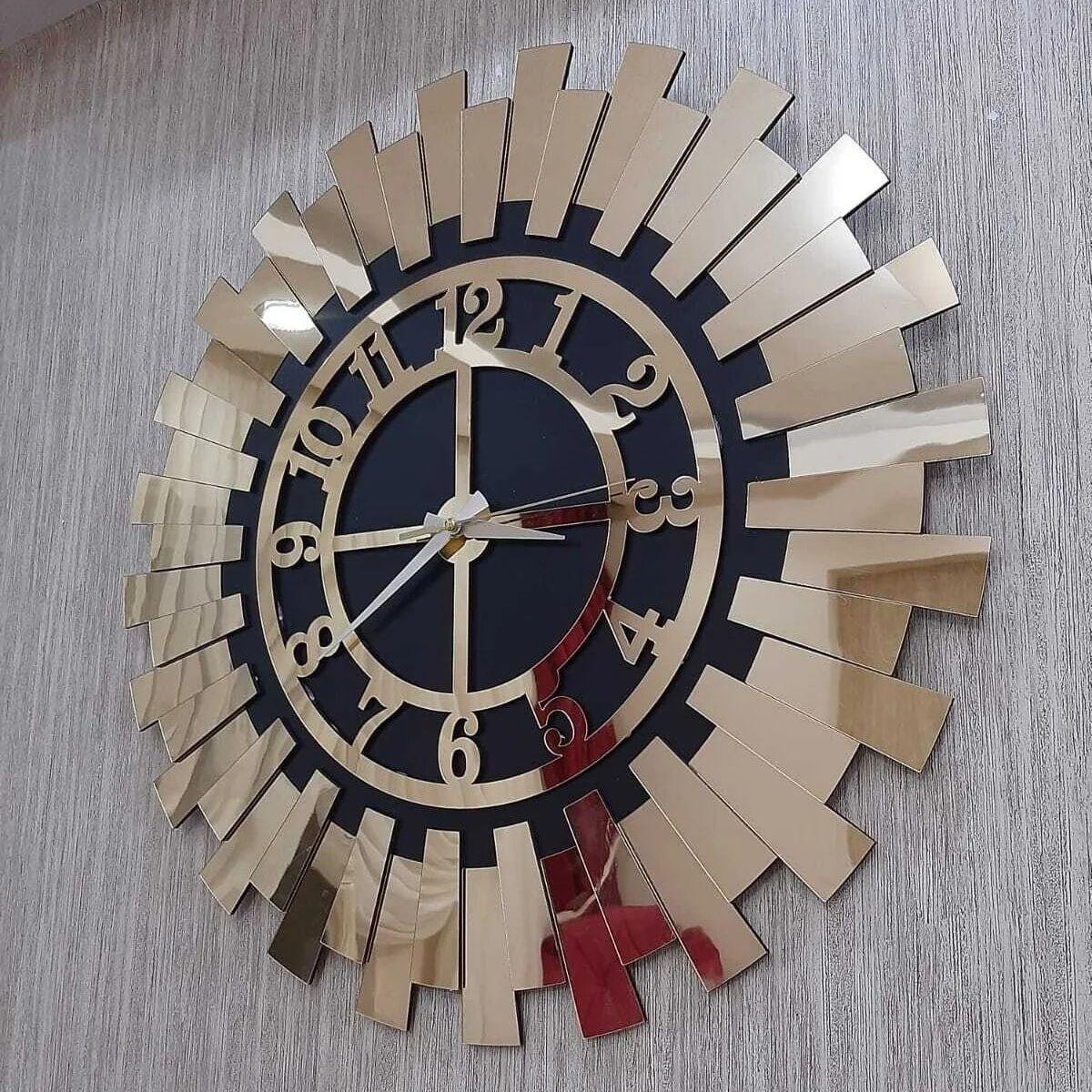 

3D Роскошные Рельефные Настенные Часы Солнце Дизайн Домашний Офис Гостиная Украшения