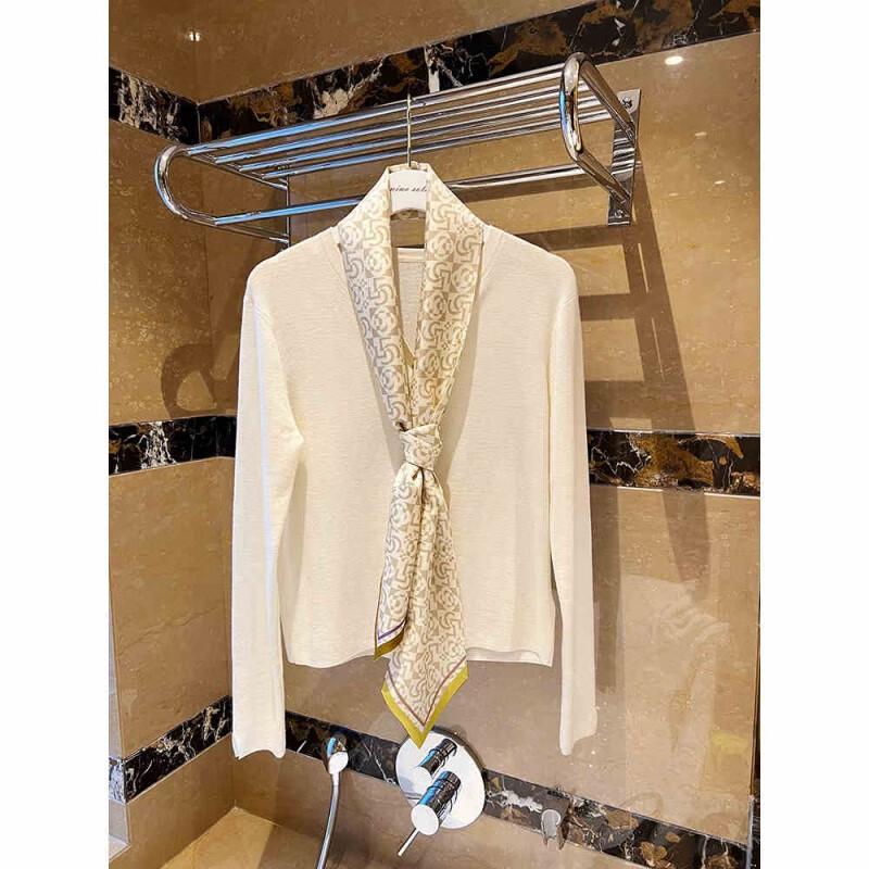 NINA SOLOR Plaid Camellia Silk Long Scarf