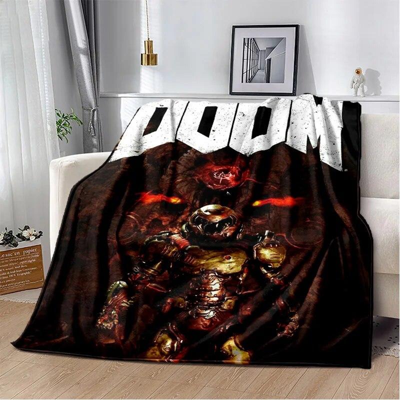 Doom Retro Game Gamer Cartoon  Blanket,Soft Throw Blanket for Home Bedroom Bed Sofa Picnic Travel Office Rest Cover Blanket Kids