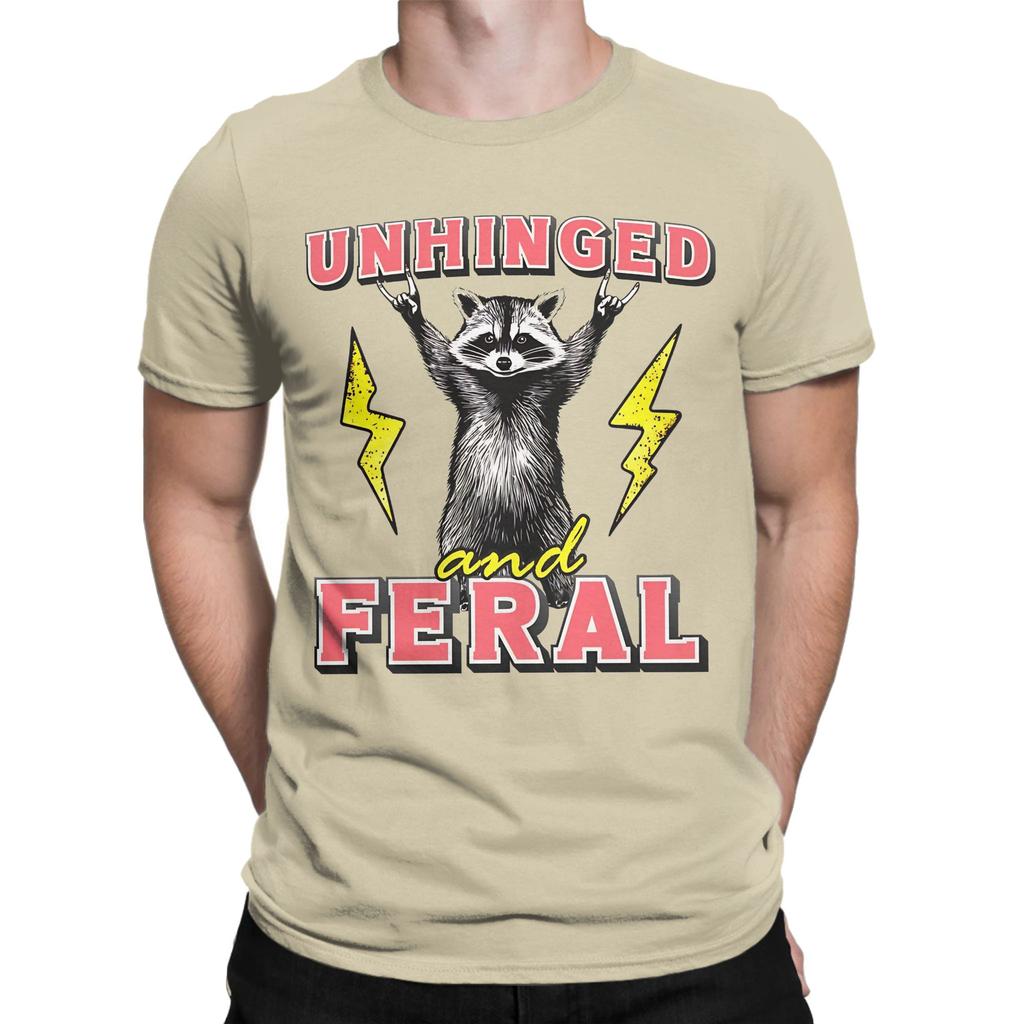 Unhinged And Feral Racoon Graphic 100 Cotton Tshirt Unhinged And Feral Tees Tops For Unisex